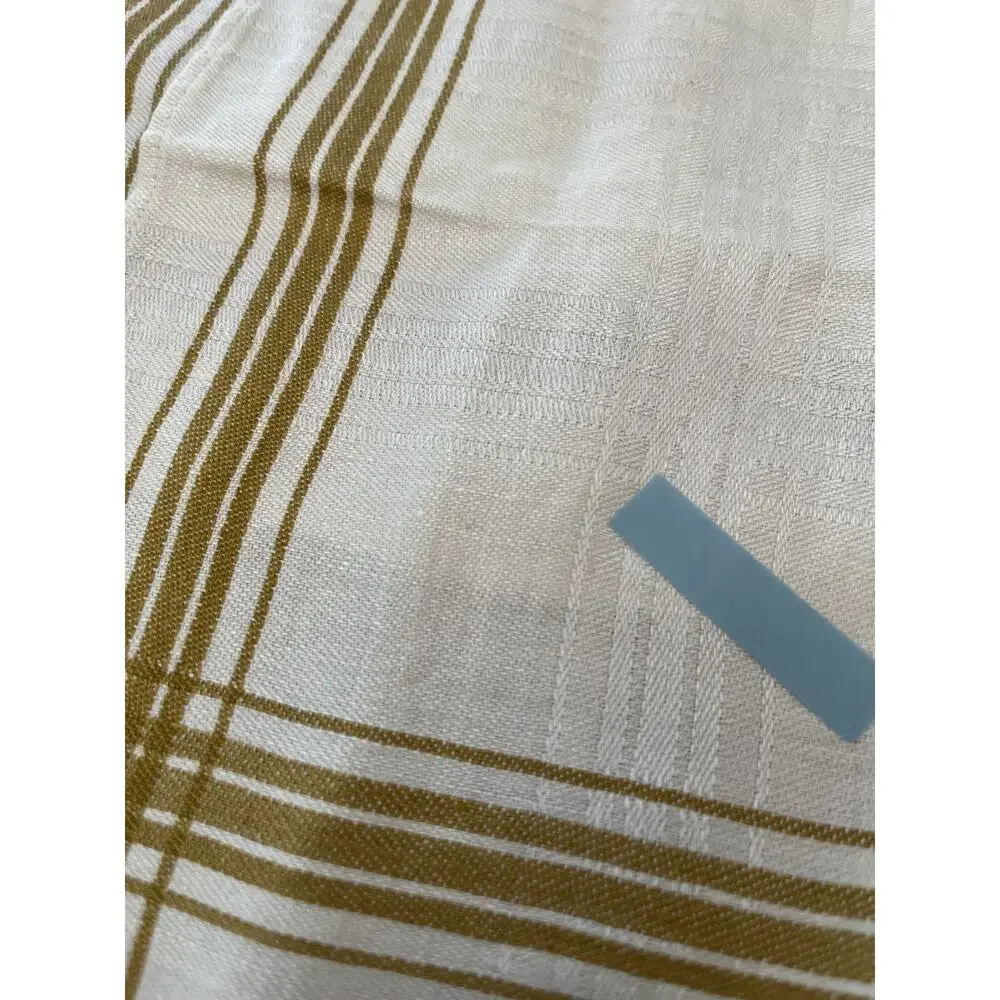 White & Butterscotch Plaid Cotton Napkins 12